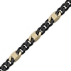 Thumbnail Image 3 of Solid Matte Cuban Chain & Mariner Link Station Bracelet 8mm Black & Yellow Ion-Plated Stainless Steel 8.5&quot;