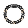 Thumbnail Image 2 of Solid Matte Cuban Chain Bracelet 8.5mm Black & Yellow Ion-Plated Stainless Steel 8.5&quot;