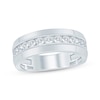 Thumbnail Image 1 of Men's Round-Cut Diamond Wedding Band 1 ct tw 10K White Gold