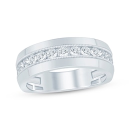 Now + Forever Men's Round-Cut Diamond Wedding Band 1 ct tw 10K White Gold