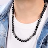 Thumbnail Image 4 of Men's Black Agate & Skull Bead Necklace Stainless Steel 24&quot;