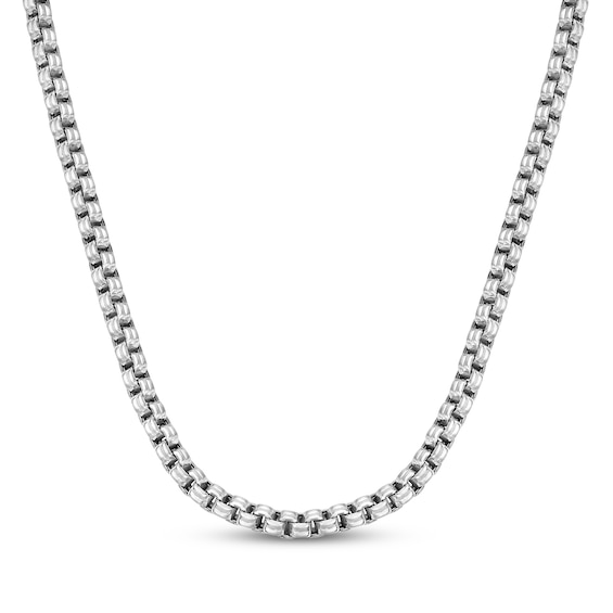 Solid Matte Box Chain Necklace 5mm Stainless Steel 20"