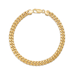 Semi-Solid Cuban Curb Chain Bracelet 6mm 10K Yellow Gold 8.5&quot;