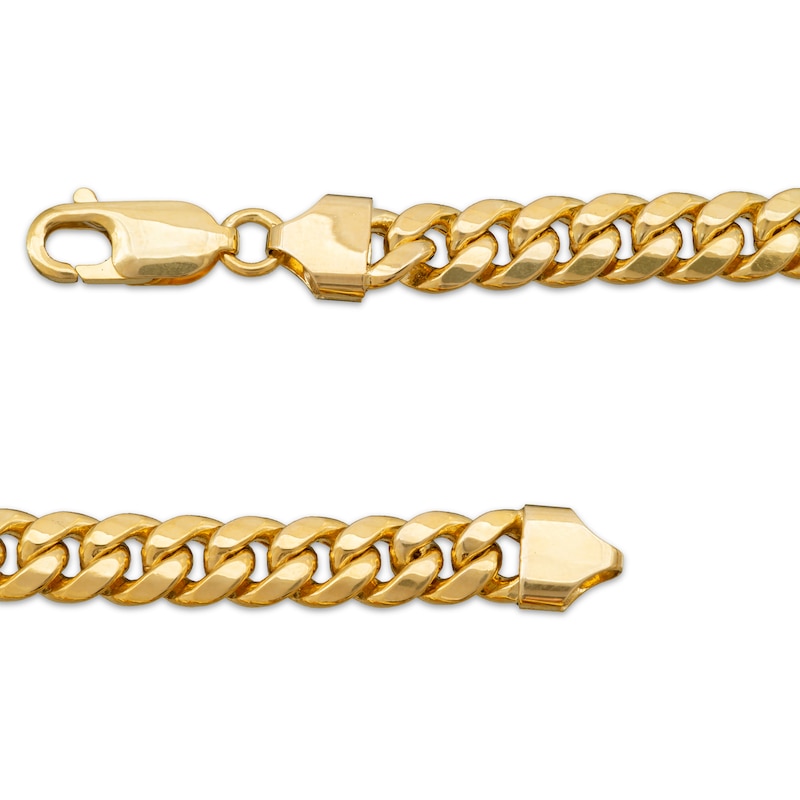 Main Image 3 of Semi-Solid Cuban Curb Chain Bracelet 6mm 10K Yellow Gold 8.5&quot;