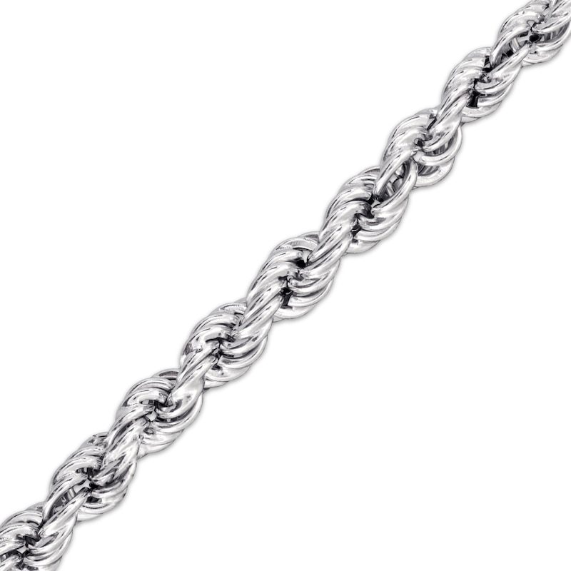 Main Image 3 of Semi-Solid Graduated Rope Chain Necklace Sterling Silver 18&quot;