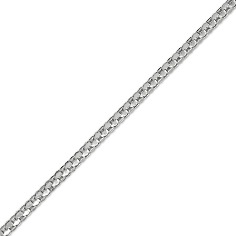 Semi-Solid Adjustable Mirror Popcorn Chain Necklace 1.4mm Sterling Silver 24"