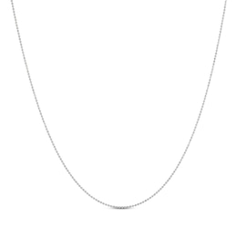 Adjustable Diamond-Cut Bead Chain Necklace 1.2mm Solid Sterling Silver 24&quot;