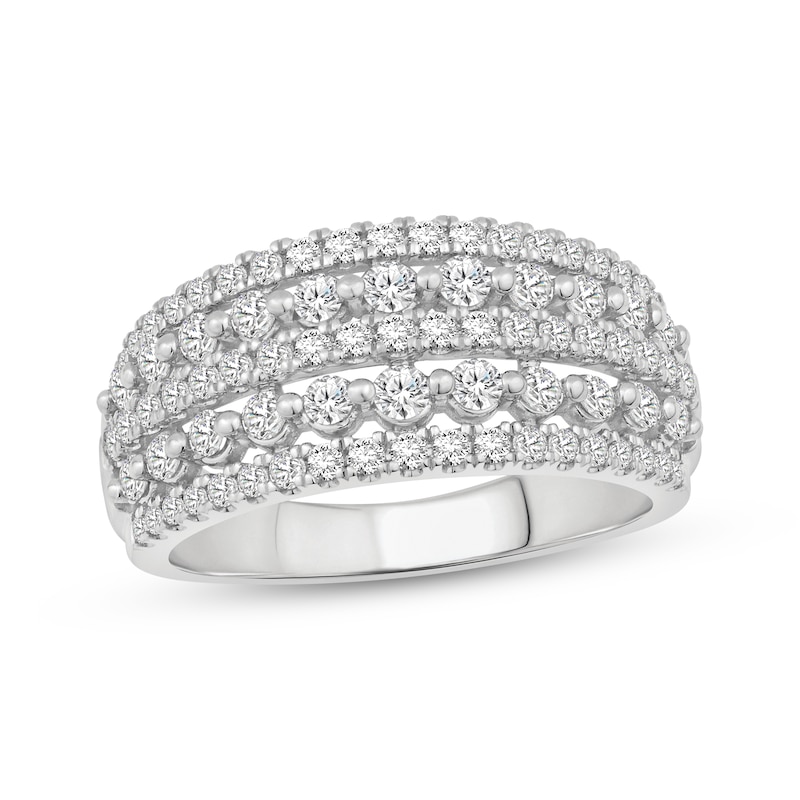 Main Image 1 of Diamond Five-Row Anniversary Ring 1 ct tw 10K White Gold