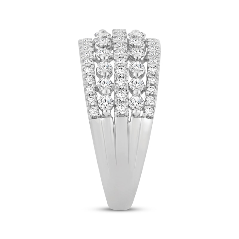 Main Image 2 of Diamond Five-Row Anniversary Ring 1 ct tw 10K White Gold