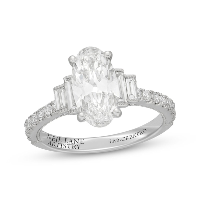 Main Image 1 of Neil Lane Artistry Heritage Oval-Cut Lab-Grown Diamond Engagement Ring 2-3/4 ct tw Platinum