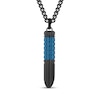 Thumbnail Image 1 of Men's Scored Tube Necklace Black & Blue Ion-Plated Stainless Steel 24&quot;