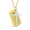 Thumbnail Image 1 of Men's Cross & Lord's Prayer Dog Tag Necklace Stainless Steel & Yellow Ion Plating 24&quot;