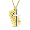 Thumbnail Image 2 of Men's Cross & Lord's Prayer Dog Tag Necklace Stainless Steel & Yellow Ion Plating 24&quot;