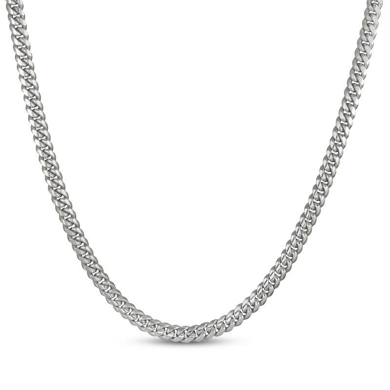 Main Image 1 of Solid Cuban Curb Chain Necklace 3.5mm Sterling Silver 22&quot;