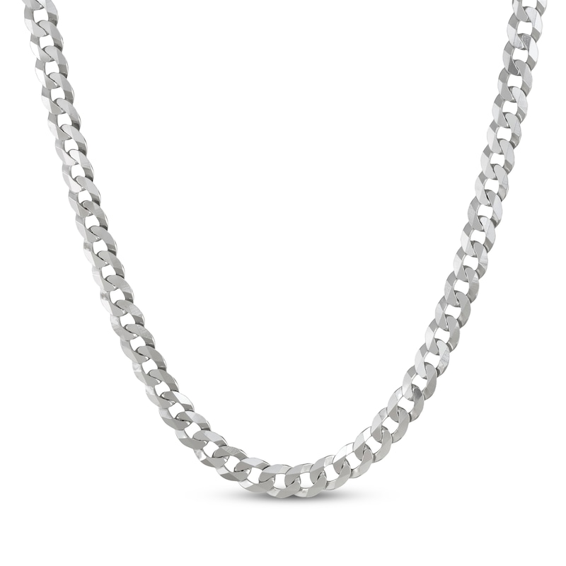 Main Image 1 of Solid Curb Chain Necklace 5.2mm Sterling Silver 24&quot;