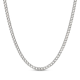 Diamond-Cut Curb Chain Necklace 3.6mm Solid Sterling Silver 20&quot;