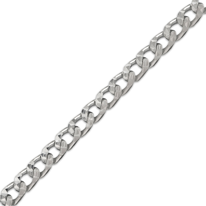 Main Image 3 of Solid Diamond-Cut Curb Chain Necklace 3.6mm Sterling Silver 20&quot;