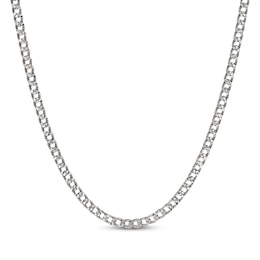 Diamond-Cut Curb Chain Necklace 3.6mm Solid Sterling Silver 18&quot;