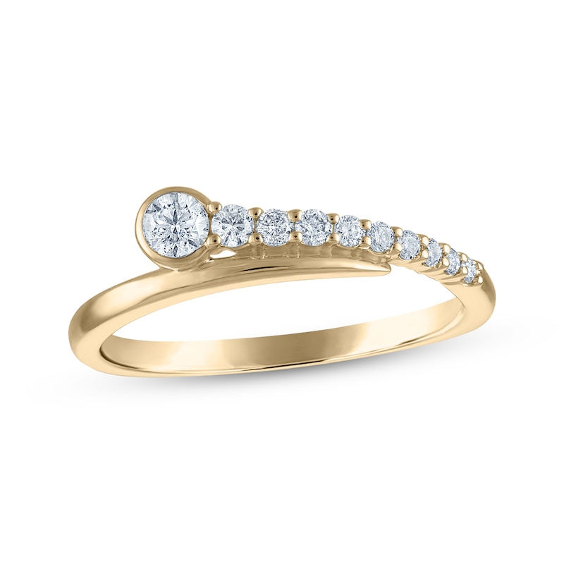 Milestones Diamond Bypass Anniversary Ring 1/4 ct tw 14K Yellow Gold