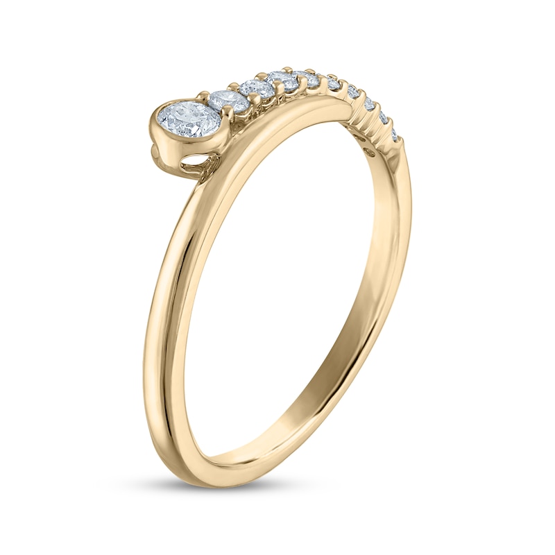 Milestones Diamond Bypass Anniversary Ring 1/4 ct tw 14K Yellow Gold