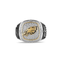 True Fans Philadelphia Eagles Championship Ring Sterling Silver & 10K Yellow Gold Ring