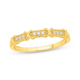 Lab-Grown Diamonds by KAY &quot;X&quot; Anniversary Ring 1/20 ct tw 10K Yellow Gold