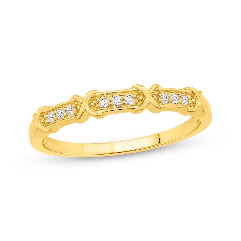 Main Image 1 of Lab-Grown Diamonds by KAY &quot;X&quot; Anniversary Ring 1/20 ct tw 10K Yellow Gold