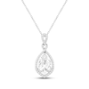 Thumbnail Image 1 of Pear-Shaped White Lab-Created Sapphire Twist Drop Necklace Sterling Silver 18&quot;