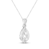 Thumbnail Image 2 of Pear-Shaped White Lab-Created Sapphire Twist Drop Necklace Sterling Silver 18&quot;