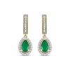 Thumbnail Image 2 of Emerald & Diamond Earrings 1/10 ct tw 10K Yellow Gold