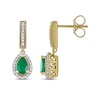 Thumbnail Image 3 of Emerald & Diamond Earrings 1/10 ct tw 10K Yellow Gold