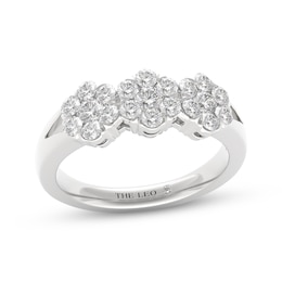 THE LEO Diamond Flower Trio Fashion Ring 3/4 ct tw 14K White Gold