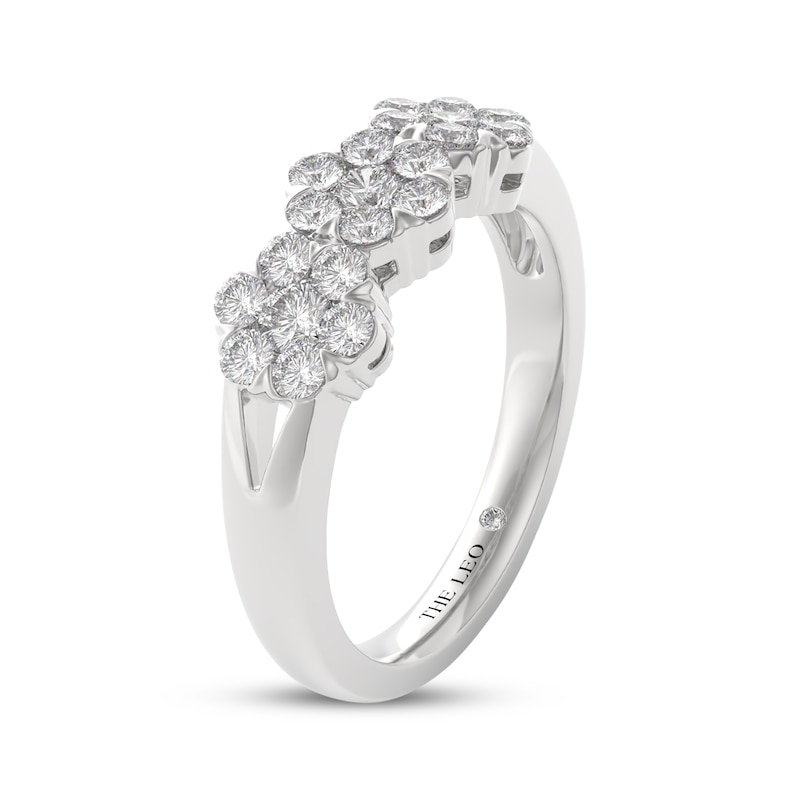 Main Image 2 of THE LEO Diamond Flower Trio Fashion Ring 3/4 ct tw 14K White Gold