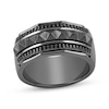 Thumbnail Image 1 of Ink & Ice Men's Black Diamond Stud Ring 1/5 ct tw Black Rhodium-Plated Sterling Silver