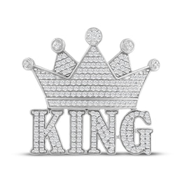 Diamond &quot;King&quot; Brooch 1 ct tw Sterling Silver