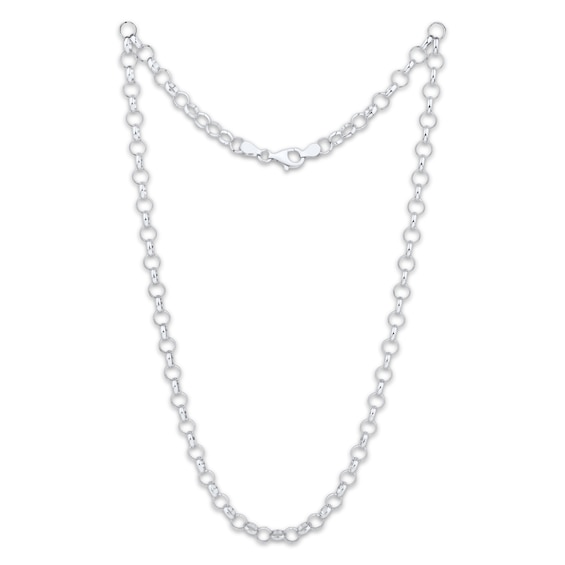 Charmed Memories Rolo Chain Necklace 5.2mm Solid Sterling Silver 18"