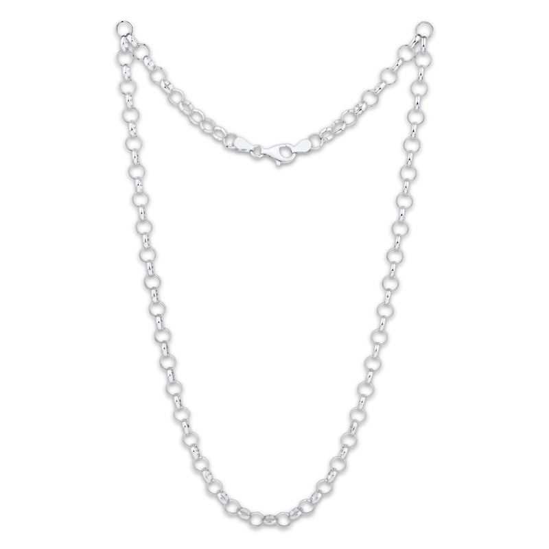 Main Image 1 of Charmed Memories Rolo Chain Necklace 5.2mm Solid Sterling Silver 18&quot;