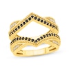 Thumbnail Image 1 of Black & White Diamond Chevron Enhancer Ring 1/2 ct tw 14K Yellow Gold