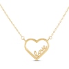 Thumbnail Image 0 of "Love" Heart Necklace 14K Yellow Gold 17"