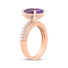 Thumbnail Image 2 of Square-Cut Amethyst & Diamond Bridal Set 1/2 ct tw 14K Rose Gold