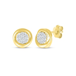 Lab-Created Diamonds by KAY Twist Circle Stud Earrings 1/5 ct tw 10K Yellow Gold