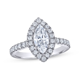 THE LEO Legacy Lab-Created Diamond Marquise-Cut Engagement Ring 1-1/2 ct tw 14K White Gold