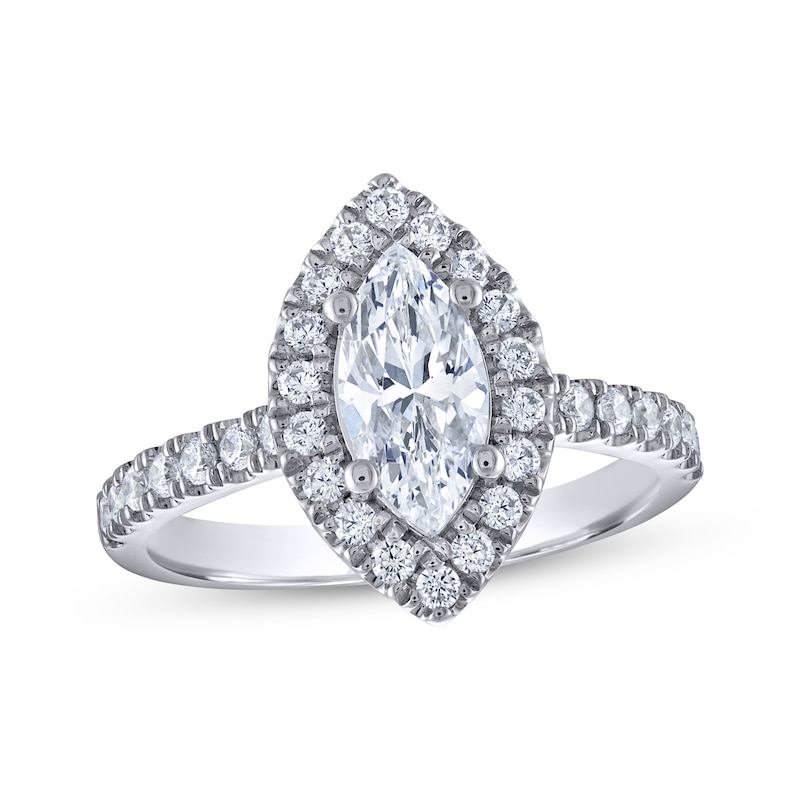 Main Image 1 of THE LEO Legacy Lab-Grown Diamond Marquise-Cut Engagement Ring 1-1/2 ct tw 14K White Gold