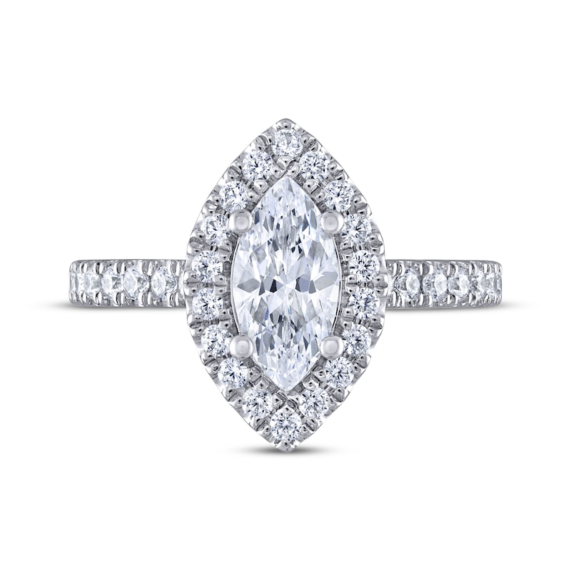 Main Image 3 of THE LEO Legacy Lab-Grown Diamond Marquise-Cut Engagement Ring 1-1/2 ct tw 14K White Gold