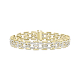 Linked Always Men's Diamond Chain Link Bracelet 2-1/4 ct tw 10K Yellow Gold 8.5&quot;