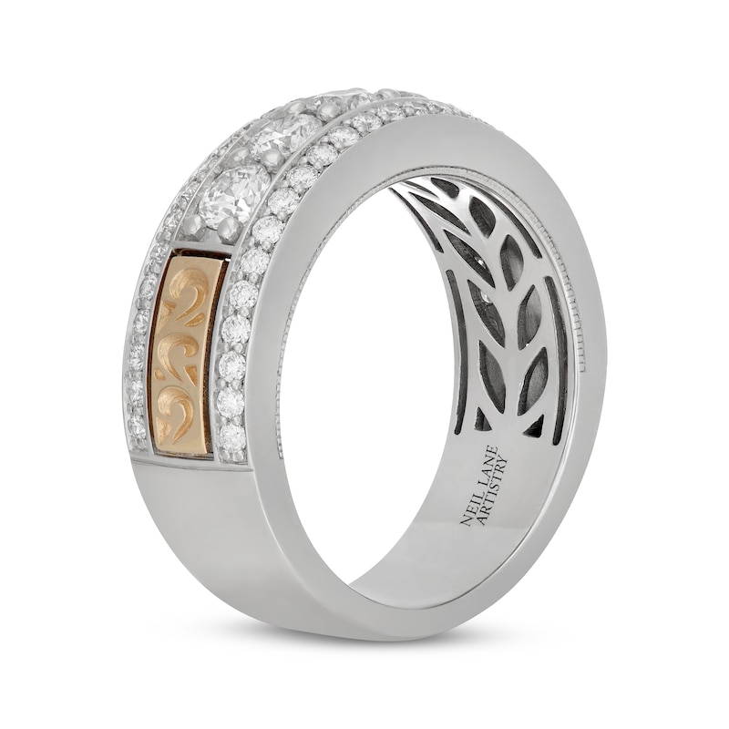 Men's Neil Lane Artistry  Lab-Grown diamond Wedding Band 1-1/2 ct tw 14K Two-Tone Gold