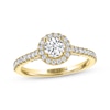 Thumbnail Image 0 of THE LEO Diamond Round-Cut Halo Engagement Ring 7/8 ct tw 14K Yellow Gold