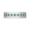 Thumbnail Image 3 of Neil Lane Men's Natural Emerald & Diamond Wedding Band 1/6 ct tw 14K White Gold