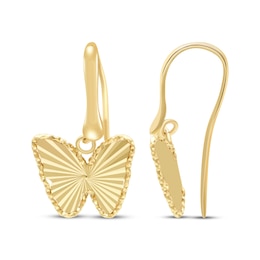 Diamond-Cut Butterfly Dangle Earrings 10K Yellow Gold