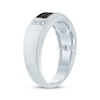 Thumbnail Image 2 of Men's Black & White Diamond Wedding Band 1/2 ct tw 10K White Gold